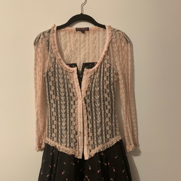 Betsey Johnson Original Dress + pink lace jacket - Picture 5 of 7